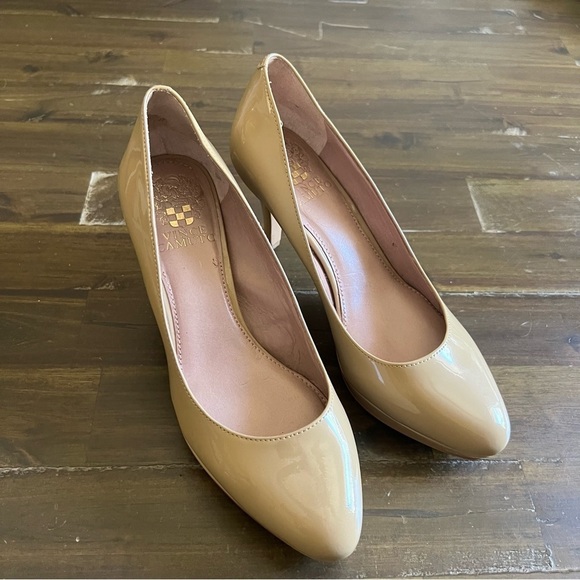 Vince Camuto Desti Patent Platform Nude Heels - Picture 2 of 11